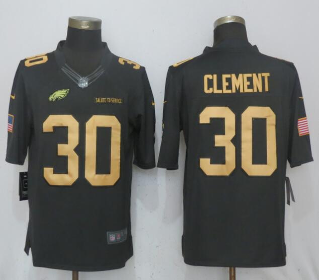 Men Philadelphia Eagles #30 Clement Gold Anthracite Salute To Service Nike Limited NFL Jerseys->philadelphia eagles->NFL Jersey